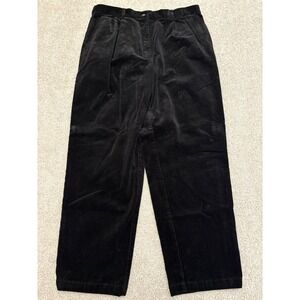 VTG LL Bean Black Corduroy Pants Preppy Size 16P